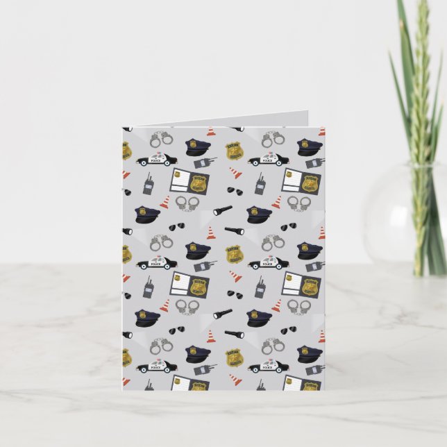 Tarjeta Police Themed Policeman Cop Pattern (Anverso)
