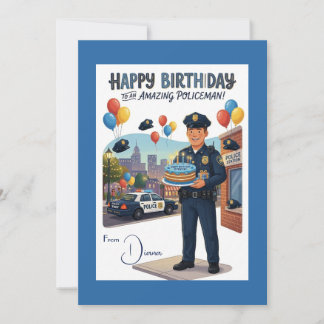 Tarjeta Policeman's Birthday