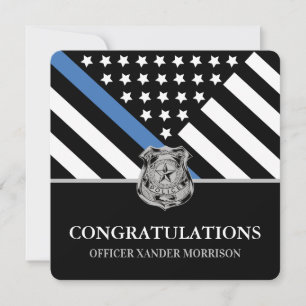 Tarjeta Policía Graduando la Línea Azul