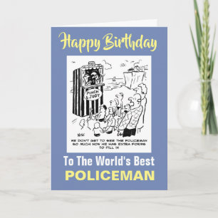 Tarjeta Policía Punch y Judy Chiste - Feliz cumpleaños