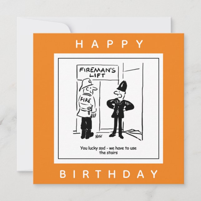 Tarjeta Policía y bombero - Personalizado del elevador de  (Anverso)