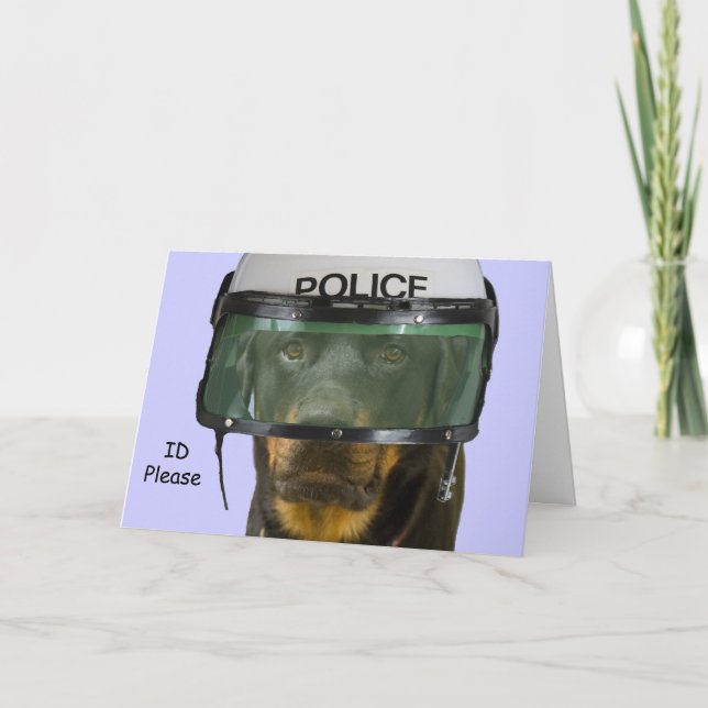 Tarjeta policial Rottweiler por foco por causa (Anverso)