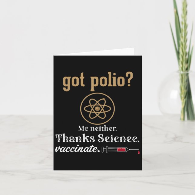 Tarjeta Polio científico del humor divertido vacunado (Anverso)