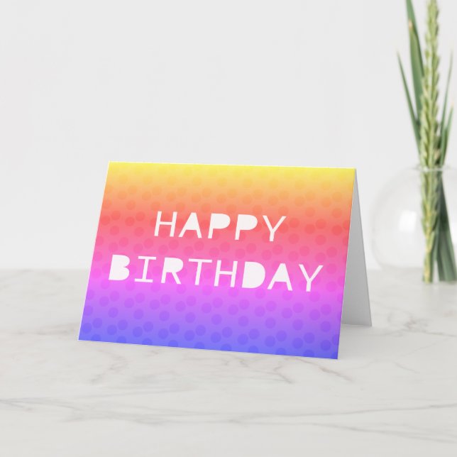 Tarjeta Polka color arcoiris celebra cumpleaños (Anverso)