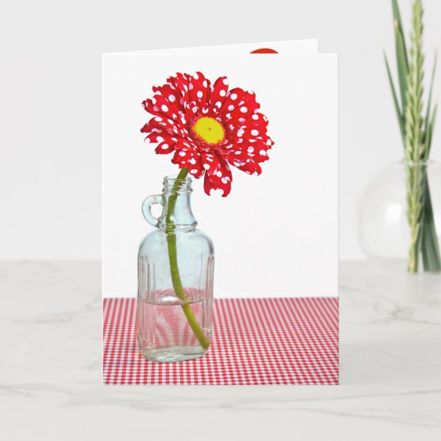 Tarjeta Polka Dot Birthday Daisy (Anverso)