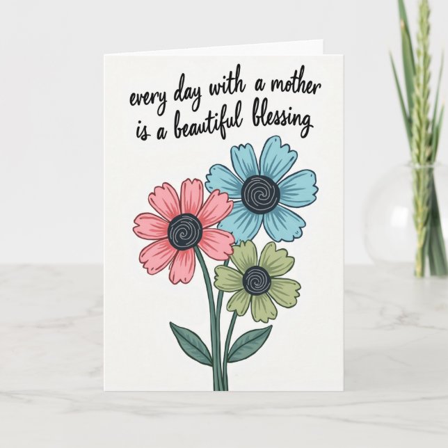 Tarjeta Polka Dot Mother Blessing Card (Anverso)