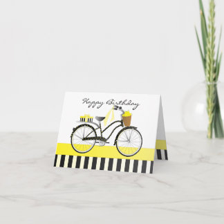Tarjeta Polka Dot y Bicicleta Lemons