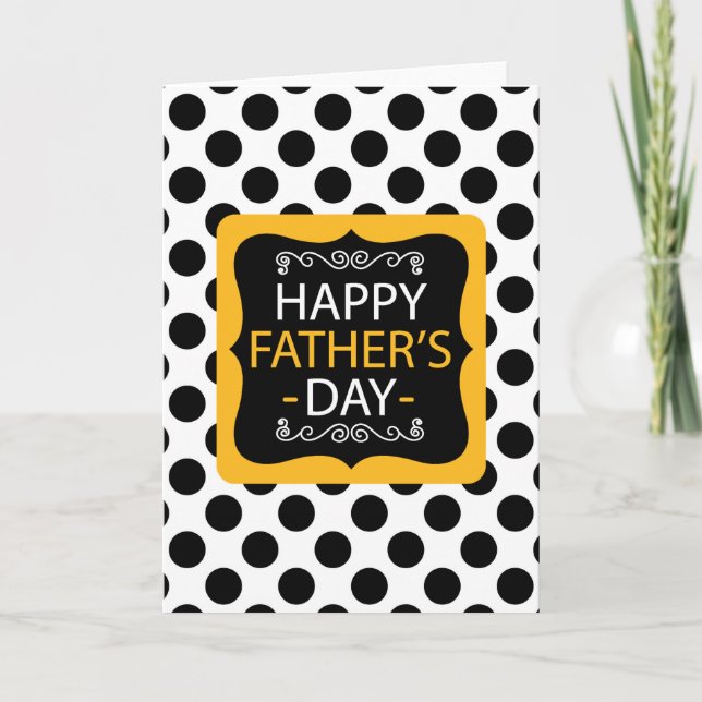 Tarjeta Polka Dots Happy Fathers Day (Anverso)