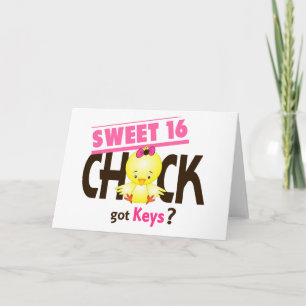 Tarjeta Pollita de Sweet 16 1