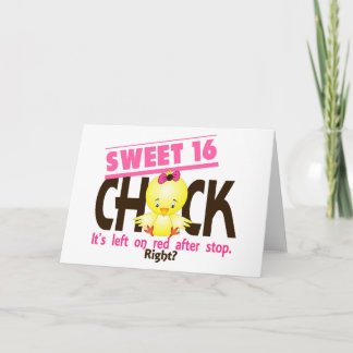 Tarjeta Pollita de Sweet 16 2