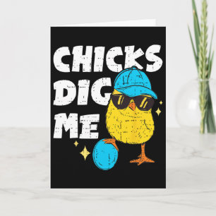 Tarjeta Pollitas Divertidas Me Gustan Para Hombres Niños P