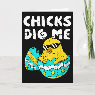 Tarjeta Pollitas Divertidas Me Gustan Para Hombres Niños P