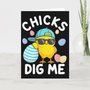 Tarjeta Pollitas Divertidas Me Gustan Pascua Niños Hombres
