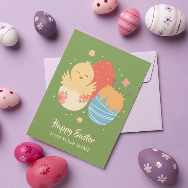 Tarjeta Pollito de jardín de Pascua (Subido por el creador)