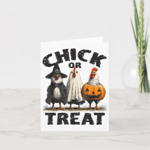 Tarjeta Pollito Divertido O Tratar Pollitos Bruja Fantasma