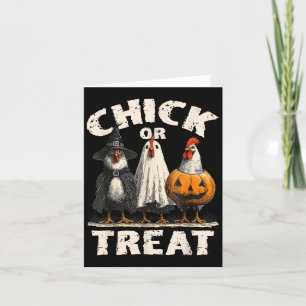 Tarjeta Pollito Divertido O Tratar Pollitos Bruja Fantasma