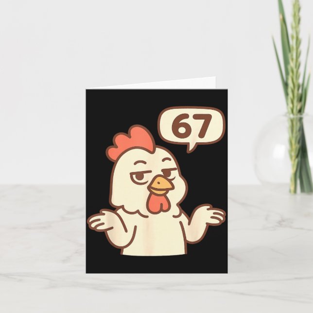Tarjeta Pollo 67 Meme Seis Siete Divertido Gen Alpha  (Anverso)