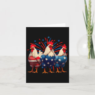 Tarjeta Pollo Bandera De Eeuu Patriótico Gracioso Pollo 4 