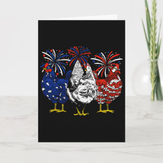 Tarjeta Pollo Bandera De Usa Patriótico Amante Del Pollo 4