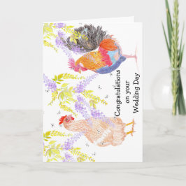 Tarjeta Pollo Cariñoso Felicitaciones en tu día de boda
