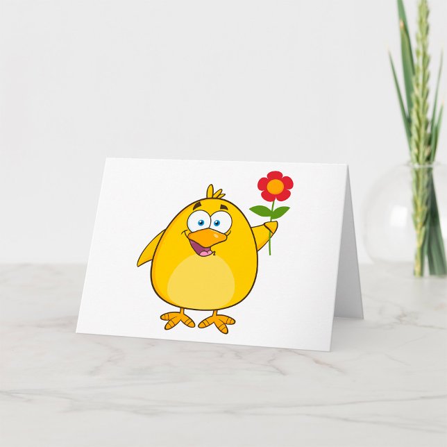 Tarjeta Pollo Con Cartas De Saludo Amarillas De Flor (Subido por el creador)