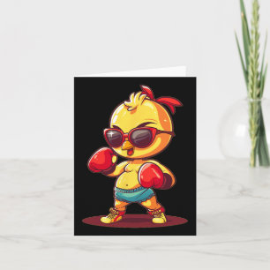 Tarjeta Pollo De Boxeo Con Disfraces De Sol
