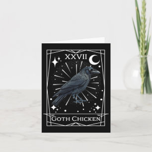 Tarjeta Pollo De Brujería Gótica Tarot Fairycore Divertido