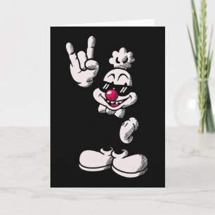Tarjeta Pollo de dibujos animados genial Señal de mano de