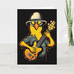 Tarjeta Pollo de goma tocando guitarra B Bist Eléctrico 