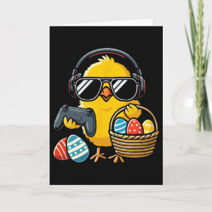 Tarjeta Pollo de Pascua Retro Divertido para Juegos de Pas