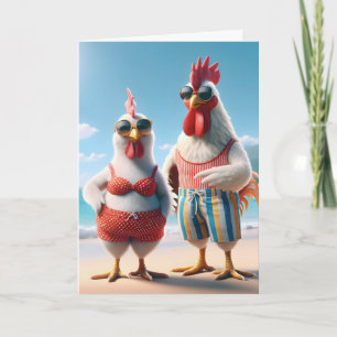 Tarjeta Pollo De Playa Para Cumpleaños