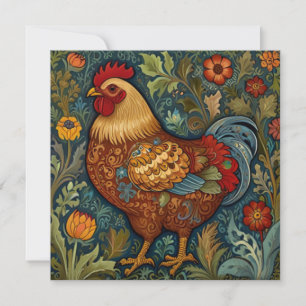 Tarjeta Pollo del país del boho de los gallos retro de la 