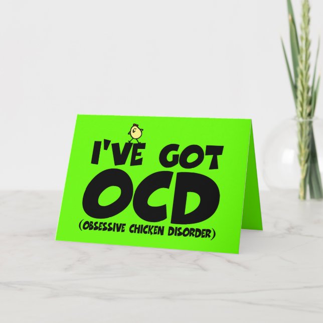 Tarjeta Pollo divertido de OCD (Anverso)