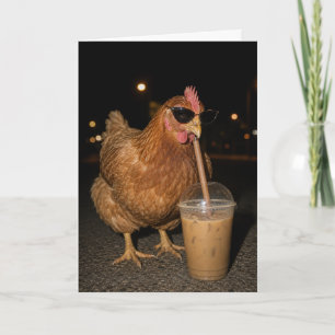 Tarjeta Pollo Divertido Pollo Genial Con Regalo De Granja