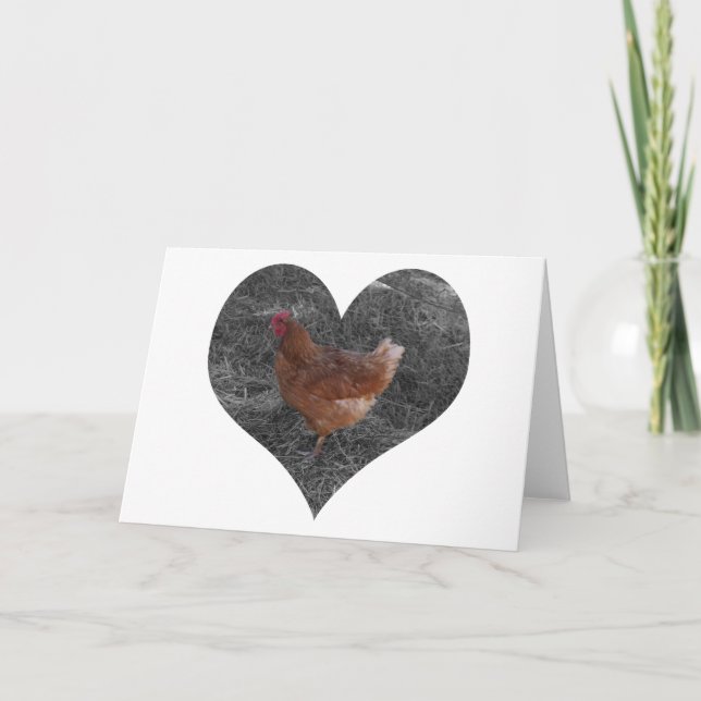 Tarjeta Pollo en forma de corazón (Anverso)