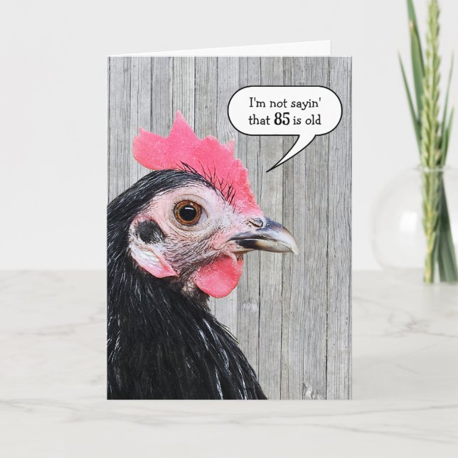 Tarjeta Pollo en madera de grano por 85 años (Anverso)