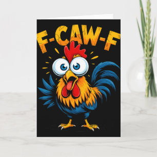 Tarjeta Pollo F-caw-f Gallo Fcawf Meme Divertido