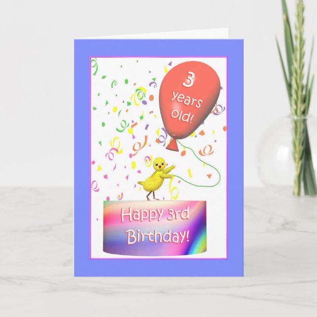 Tarjeta Pollo feliz de cumpleaños 3 (Anverso)