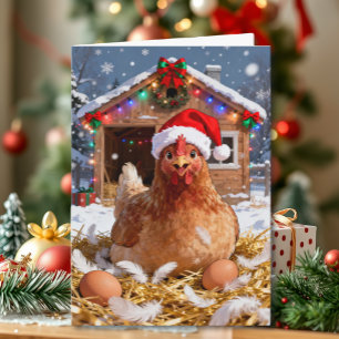 Tarjeta Pollo Festivo y Chistes de Navidad   Divertido
