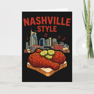 Tarjeta Pollo Frito Picante Al Estilo Nashville Y Music Ci