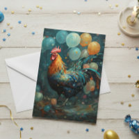 Pollo gallo con globos Cumpleaños