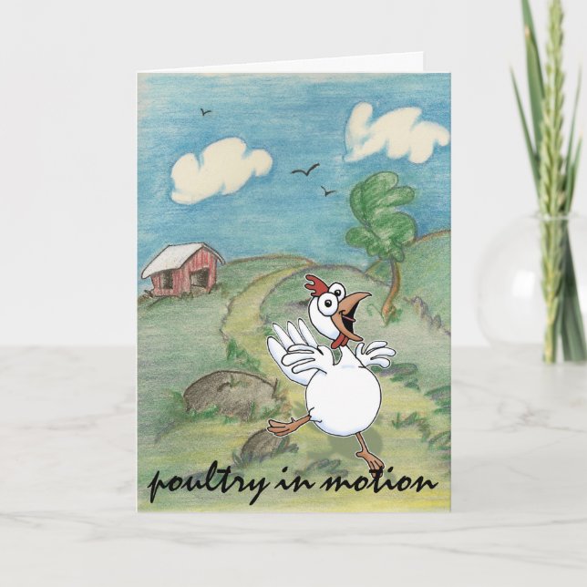 Tarjeta pollo humorístico que sale coop (Anverso)