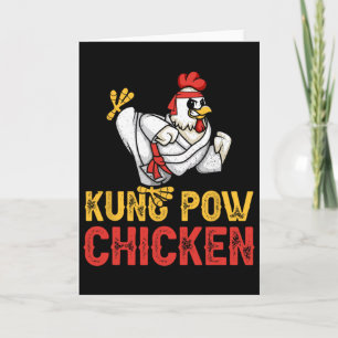 Tarjeta Pollo Kung Pow Divertido Pollo Karate Ninja Un Gue