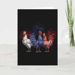 Tarjeta Pollo Patriótico Usa Gallina Usa 4 De Julio Para H