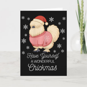 Tarjeta Pollo sedoso - Navidades lindas Ntam