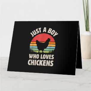 Tarjeta Pollo, sólo un chico que ama a los animales de gra