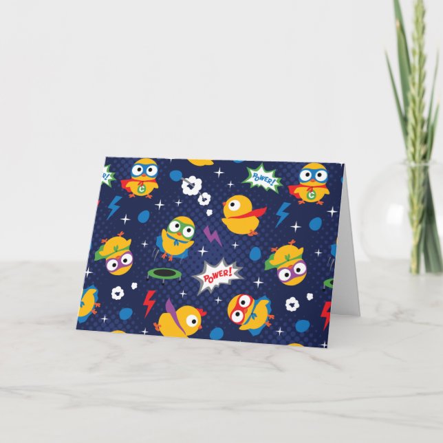 Tarjeta Pollo superhéroe (Anverso)