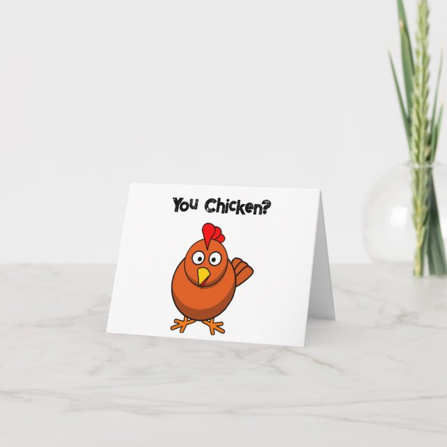 Tarjeta ¿Pollo?, una tía graciosa Personalizado de gallo m (Anverso)