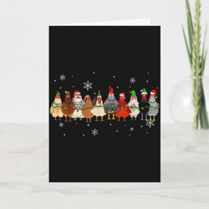 Tarjeta Pollos de Navidad Divertidos Granja de Pollos Anim