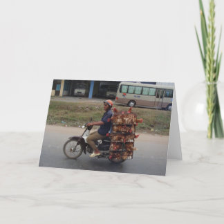 Tarjeta Pollos en Moto-Vietnam